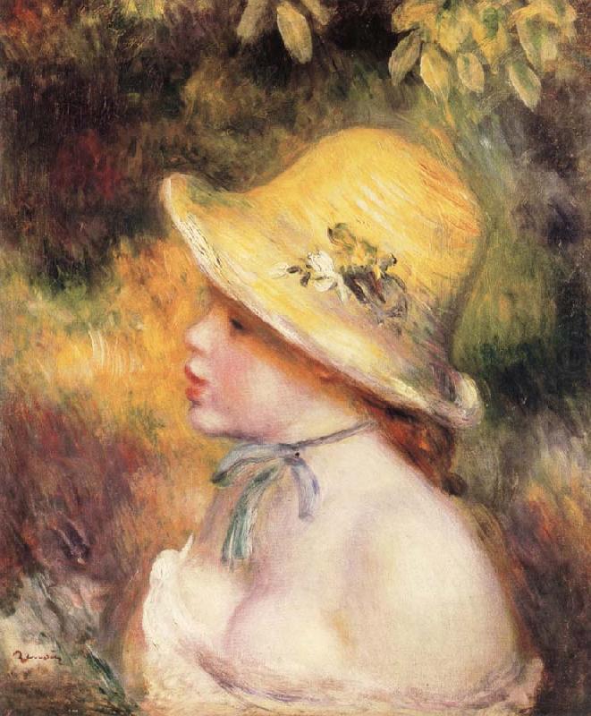 Young Girl in a Straw Hat, Pierre Renoir